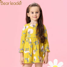 Load image into Gallery viewer, Bear Leader Girls Dress 2018 New Autumn Casual Style Flowers Printing Princess Dress Long Sleeve O-neck Design for Kids Dress