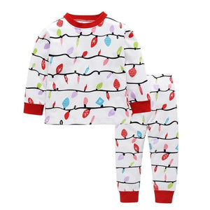 Family Christmas Pajama Family Matching Clothes Mummy Dress Daughter Clothes Set Newborn Baby Romper