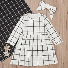 Load image into Gallery viewer, Bear Leader Girls Dresses 2piece Fashion Kids Clothes Children Clothing Girls Beautiful Party Dress Plaid dress With Hair Band