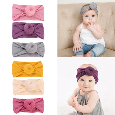 Cute Baby Girls Nylon Ball Headband Casual Children Kid Soft Solid Hairband Newborn Baby Photography Accessories