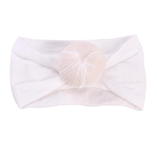 Cute Baby Girls Nylon Ball Headband Casual Children Kid Soft Solid Hairband Newborn Baby Photography Accessories