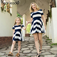 Load image into Gallery viewer, Bear Leader Dress 2018 Spring Family Matching Outfits Mother And Daughter Striped dress Short Sleeve Family Matching Clothes