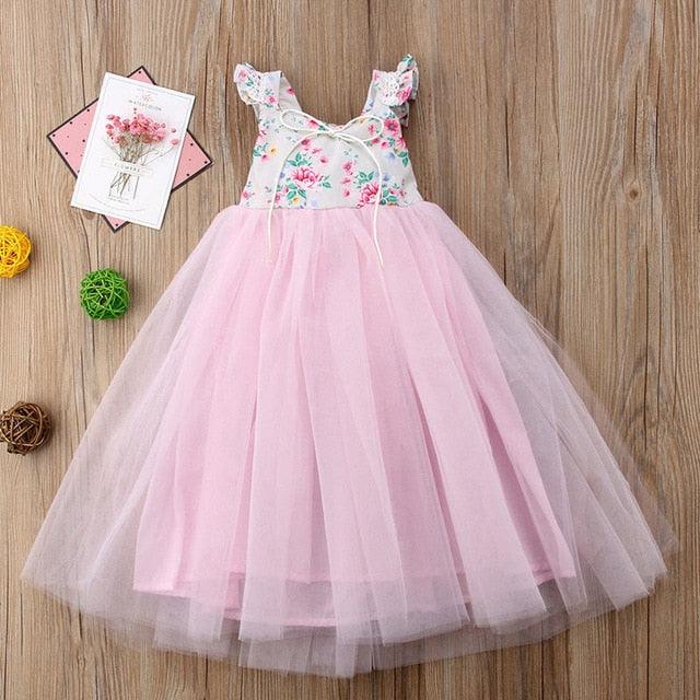 Bear Leader Girls Dress Princess Dresses Evening Dress Elegent Floral Top Tutu dress Ball Gown for Girls