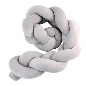 100/200cm Baby Bed Bumper Handmade Long Knotted Braid Weaving Plush Baby Crib Protector Infant Knot Pillow Room Decor