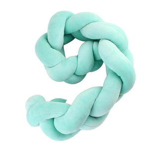 100/200cm Baby Bed Bumper Handmade Long Knotted Braid Weaving Plush Baby Crib Protector Infant Knot Pillow Room Decor