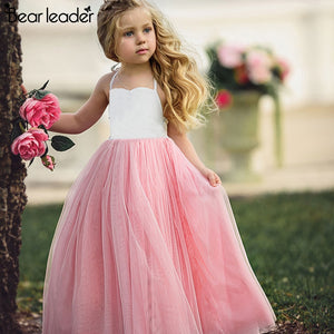 Bear Leader Girls Dresses Sleeveless Sling Pink Tutu Dress Bandage Girl Gauze  kids dresses for girls  Princess Dress Girls