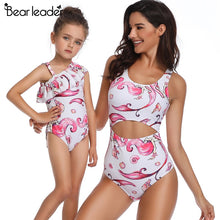 Load image into Gallery viewer, Bear Leader Matching Family Outfits Cartoon Pattern one-piece Swimsuit for family matching clothes Flounce design Clothing