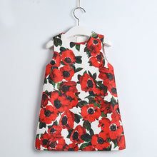 Load image into Gallery viewer, Bear Leader Girls Dress Summer Style Floral Printing Clothes Sleeveless Red Round Collar Design for Girls Princess Dress 3-8Y