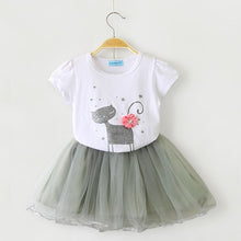 Load image into Gallery viewer, Bear Leader Girls Dress 2018 Casual Summer Style Girls Clothes Sleeveless White Lace T-shirt+Girls Dress 2Pcs for Kids Clothes