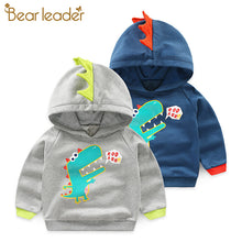 Load image into Gallery viewer, Bear Leader Childrens Clothing 2019 Spring New Kids Boy Clothes Cartoon Dinosaur Print Patchwork Hooded Sweatshirt Clothes 2-6T