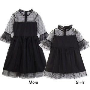 Bear Leader 2019 New Spring&Autumn Style Family Matching Outfits Mother And Daughter Fall Full Black Striped Dress Free Shipping