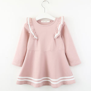 Bear Leader Girls Dress 2018 New Autumn Kids Clothes Long Sleeve O-neck Striped Bunny Rabbit Appliques Design for Girls Dresses