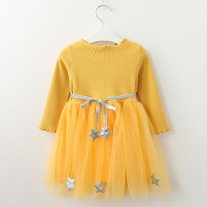 Bear Leader Girls Dress 2018 New Autumn Kids Clothes Long Sleeve O-neck Striped Bunny Rabbit Appliques Design for Girls Dresses