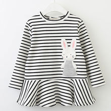 Load image into Gallery viewer, Bear Leader Girls Dress 2018 New Autumn Kids Clothes Long Sleeve O-neck Striped Bunny Rabbit Appliques Design for Girls Dresses