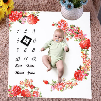 Multifunction Baby Photography Blanket Baby Monthly Milestone Blankets Shower Gifts Cute Floral Print Stroller Wool Blankets